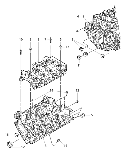 2006 Jeep Grand Cherokee Engine Long Block Diagram for R2637056AB