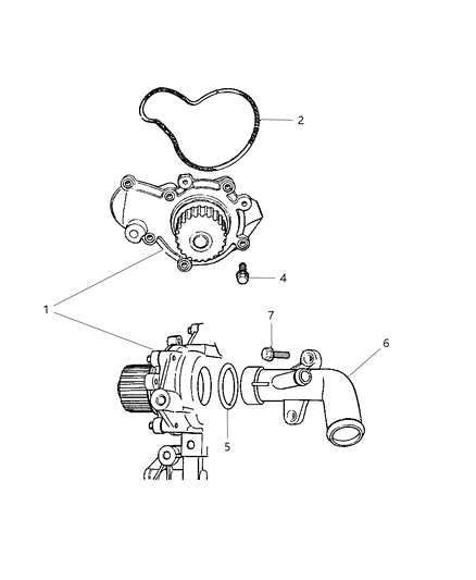 2008 Chrysler PT Cruiser Water Pump & Related Parts Diagram 2 - Thumbnail