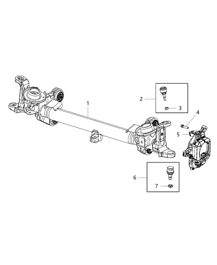 2020 Ram 3500 Cab Chassis Axle Assembly, Front Diagram 1 - Thumbnail