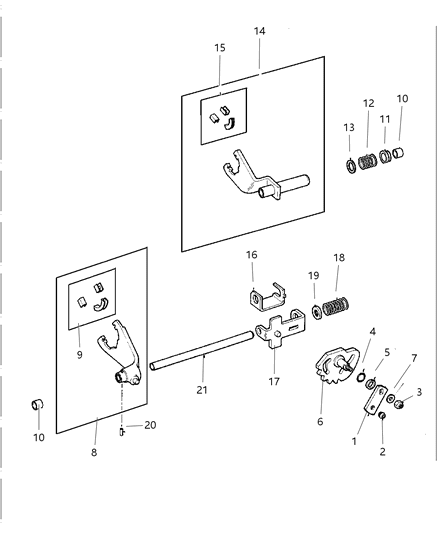 1998 Jeep Grand Cherokee Forks & Rail Diagram 1 - Thumbnail