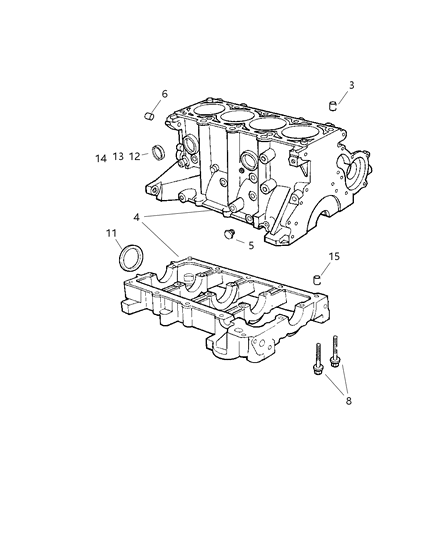 2003 Chrysler PT Cruiser Cylinder Block Diagram 1 - Thumbnail