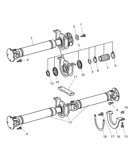 2003 Dodge Sprinter 3500 Drive Shaft Diagram for 5104083AA