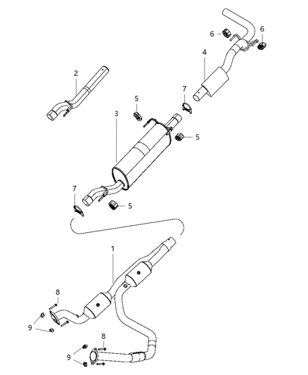 2009 Dodge Ram 3500 Cab Chassis Exhaust System Diagram 1 - Thumbnail
