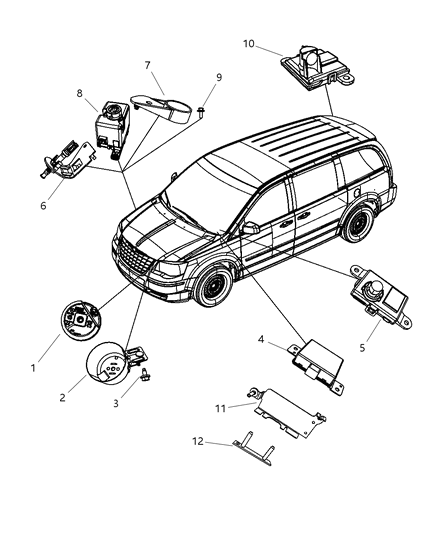 2010 Dodge Grand Caravan Transmitter Anti Theft Diagram for 56038726AD
