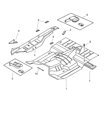 1999 Dodge Ram 2500 Pan Center Floor Diagram for 55275273AB