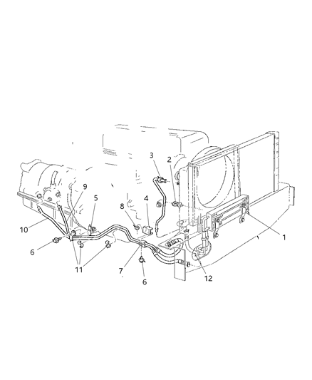 1998 Jeep Cherokee Transmission Oil Cooler & Lines Diagram 2 - Thumbnail