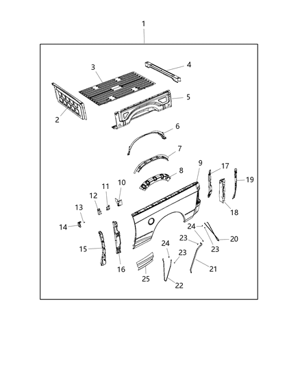 2013 Ram 3500 Panel Box Side Outer Diagram for 68146555AA