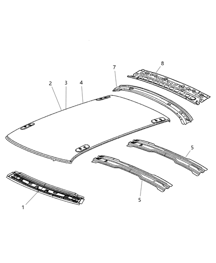 2007 Chrysler 300 Header Roof Front Diagram for 4780979AD