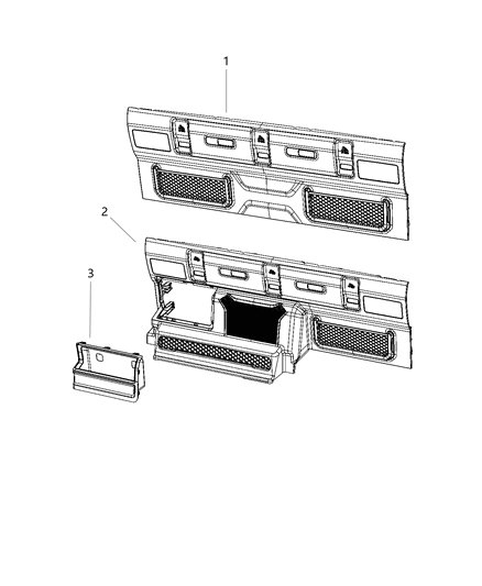 2021 Jeep Gladiator Rear Cab Trim Panel Diagram 1 - Thumbnail
