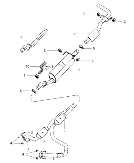 2013 Ram 3500 Cab Chassis Exhaust System Diagram 1 - Thumbnail