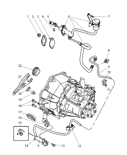 2004 Dodge Neon Bracket Clutch Slave Cylinder Diagram for 4670237AB