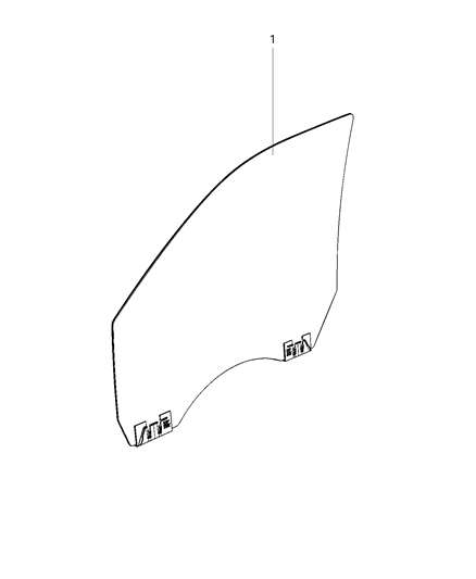 2019 Ram 3500 Cab Chassis(<10K lb.) Glass, Front Door Diagram 1 - Thumbnail