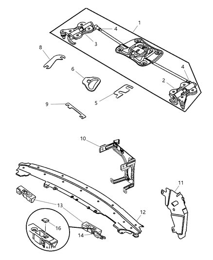 2007 Chrysler Crossfire Frame Windshield Diagram for 5104771AA