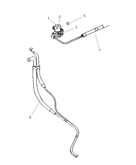 2003 Dodge Dakota Vacuum Harness, Front Diagram for 52102713AC