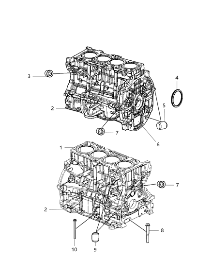 2011 Jeep Compass Cylinder Block & Hardware Diagram 1 - Thumbnail