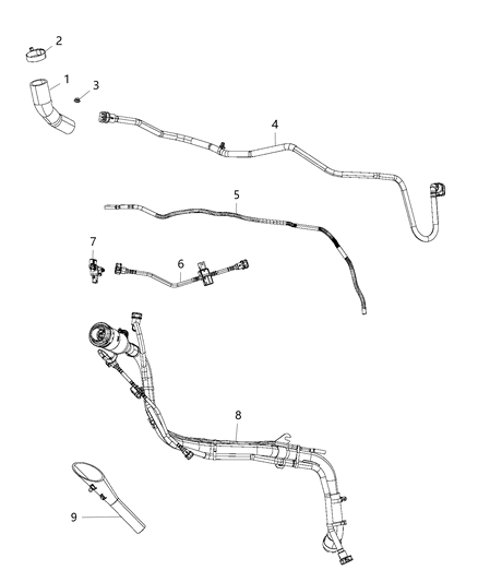 2017 Chrysler Pacifica Filler Tube Diagram for 68299078AA
