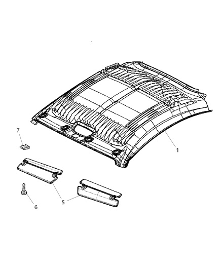 2005 Chrysler Crossfire Headliner See Illustration 110 Diagram for 1BV08XDVAA
