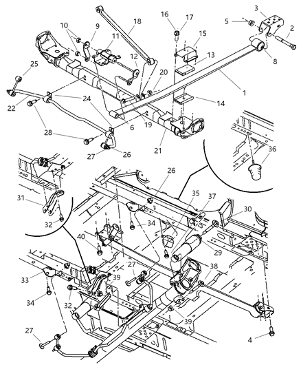 2003 Chrysler Voyager Mount Bracket, Rear Diagram for 5020140AA