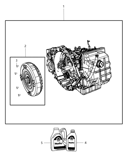2009 Dodge Journey Transmission / Transaxle Assembly of Automatic Transmission Diagram 2 - Thumbnail