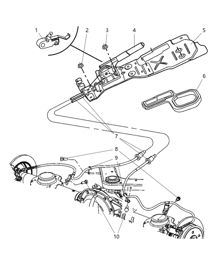 2005 Jeep Liberty Seal Parking Brake Housing Diagram for 52128503AA