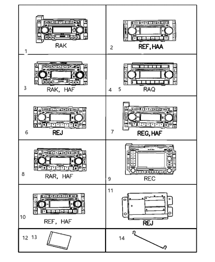 2006 Dodge Magnum Radio AM/FM/Cassette With CD Diagram for 5091523AJ