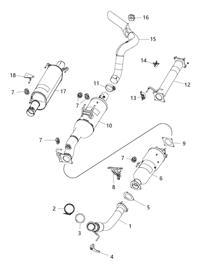 2017 Ram 3500 Pickup Exhaust System Diagram 2 - Thumbnail