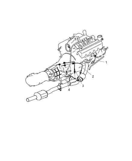 2004 Jeep Grand Cherokee Front Oxygen Sensor, Passenger Side Diagram for 56044581AA