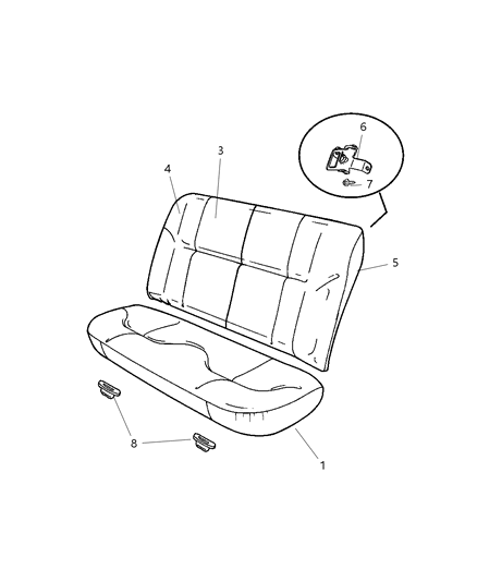 2006 Chrysler Sebring Seat Cushion, Taupe, Rear Diagram for YB621L2AA