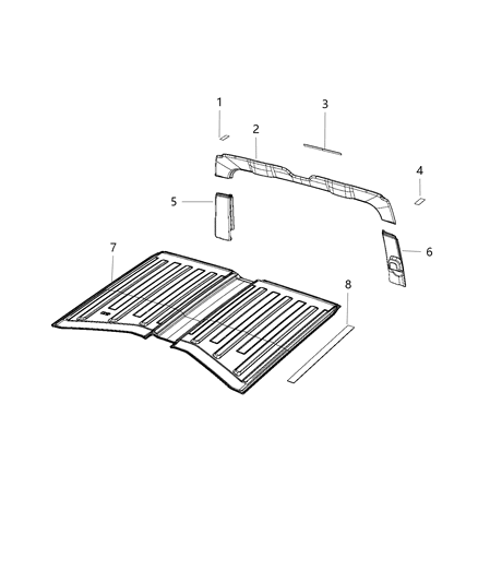 2019 Jeep Wrangler Headliner Rear Diagram 1 - Thumbnail