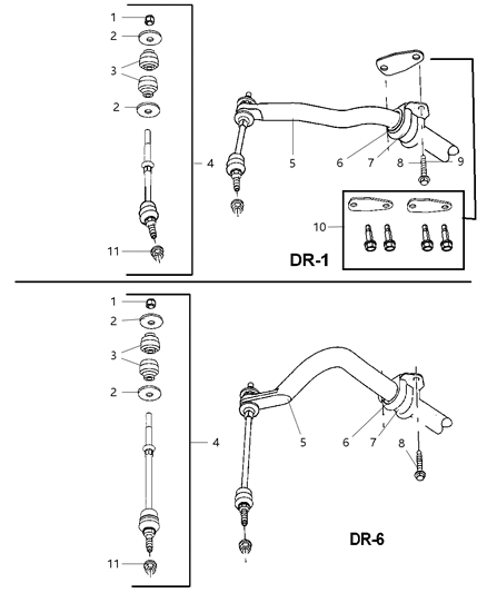 2006 Dodge Ram 1500 Link Kit Stabilizer Bar Diagram for V5170290AD