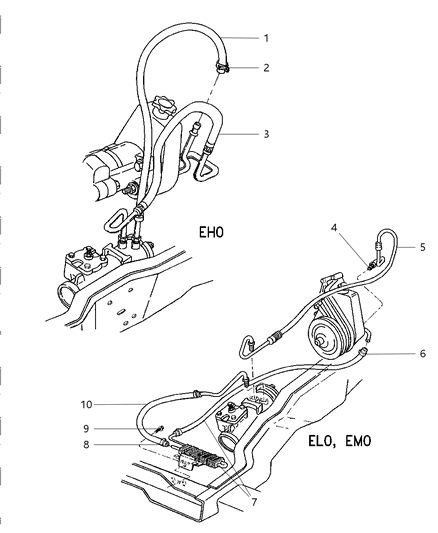 1998 Dodge Ram 3500 Regular Cab Power Steering Hoses Diagram 1 - Thumbnail