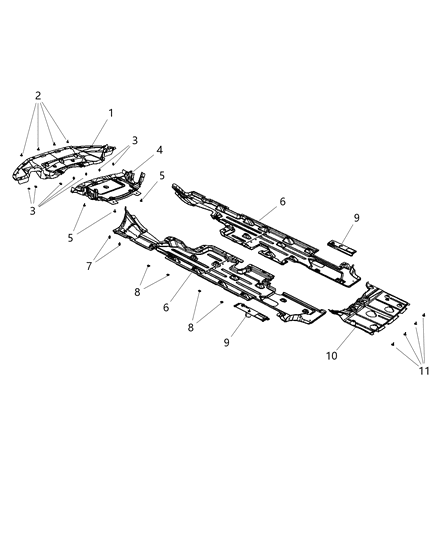 2013 Chrysler 300 Shield Torque Box Diagram for 68089434AC