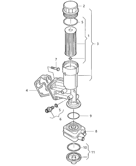2010 Dodge Journey Engine Oil , Engine Oil Filter & Adapter Diagram 1 - Thumbnail