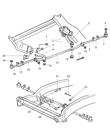 1999 Dodge Ram 3500 Tie Rod Adjust Tube Diagram for 52004472