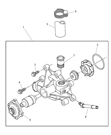1998 Dodge Ram 3500 Regular Cab Water Pump Diagram 2 - Thumbnail