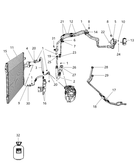 2010 Dodge Journey Line A/C Suction Diagram for 5058651AB