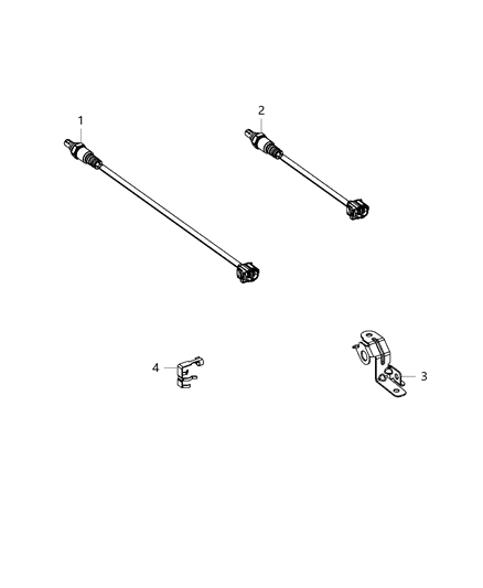 2015 Dodge Dart Oxygen Sensor, Front Diagram for 68087364AA