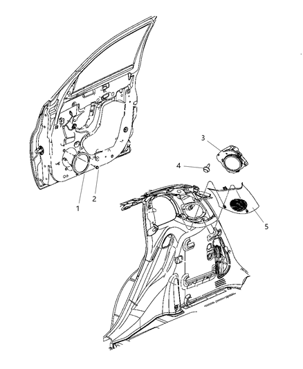 2010 Chrysler PT Cruiser Speakers & Amplifier Diagram