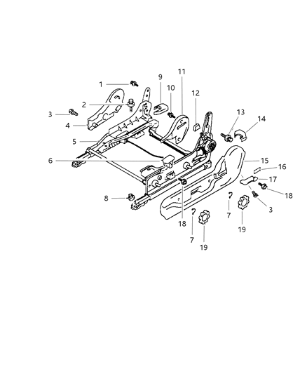 1998 Chrysler Sebring Coupe Adjuster, Left Without Power Diagram
