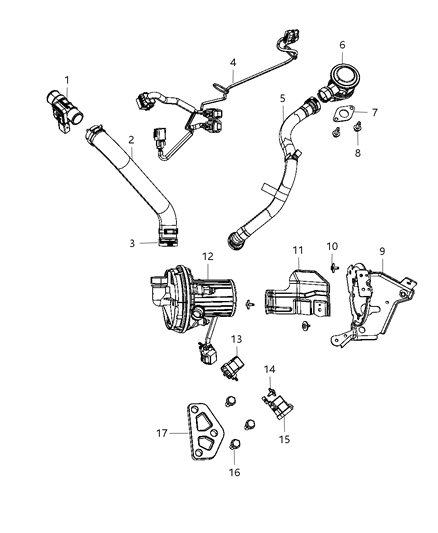 2011 Chrysler 200 Mass Air Flow Sensor Diagram for 4891928AB
