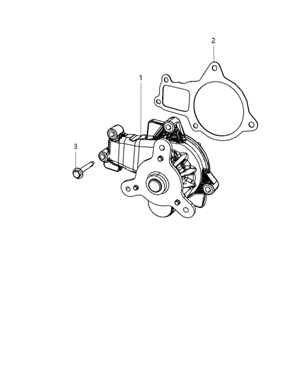 2008 Chrysler Pacifica Water Pump & Related Parts Diagram 1 - Thumbnail
