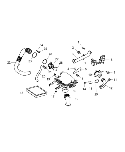 2007 Dodge Sprinter 3500 Mass Air Flow Sensor Diagram for 68017661AA
