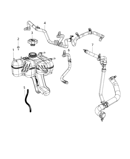 2016 Jeep Grand Cherokee Coolant Recovery Bottle Diagram 2 - Thumbnail