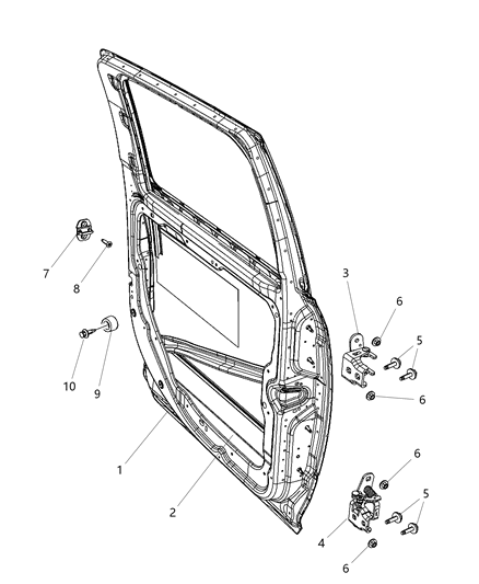 2015 Ram 1500 Upper Hinge, Rear Driver Side Diagram for 68058523AA