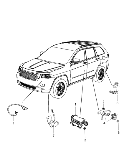 2016 Jeep Grand Cherokee Yaw Rate Sensor Diagram for 56029469AA