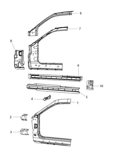 2017 Dodge Challenger Front Aperture Panel Diagram
