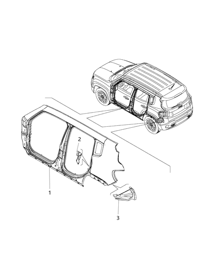 2017 Jeep Renegade Reinforcement Striker Assembly Diagram for 68254245AA