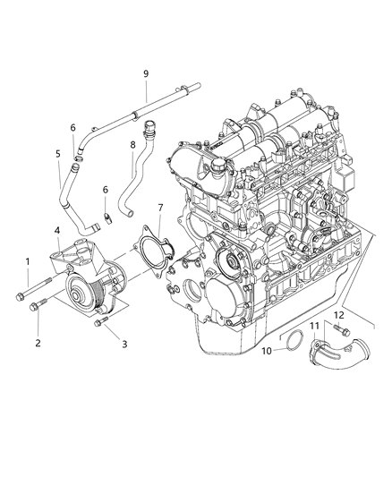 2017 Ram ProMaster 1500 Hose Heater From Bottom Of Bottle To Water Pump Diagram for 68230821AA