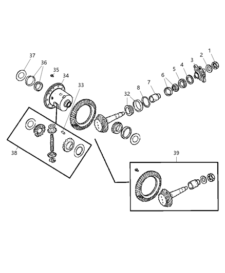 2009 Jeep Commander Differential Assembly , Rear Diagram 2 - Thumbnail