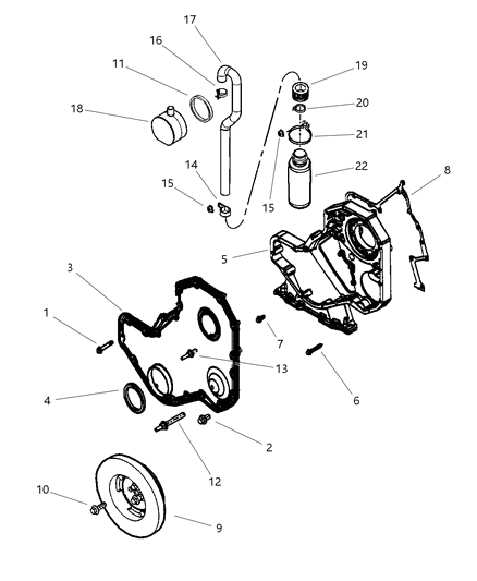 2002 Dodge Ram 3500 Regular Cab Timing Gear & Cover Diagram 2 - Thumbnail